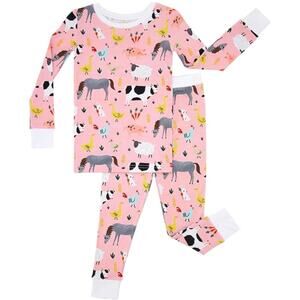 Little Sleepies Bamboo Pajama Sleep Set Size 3T Farm Animals